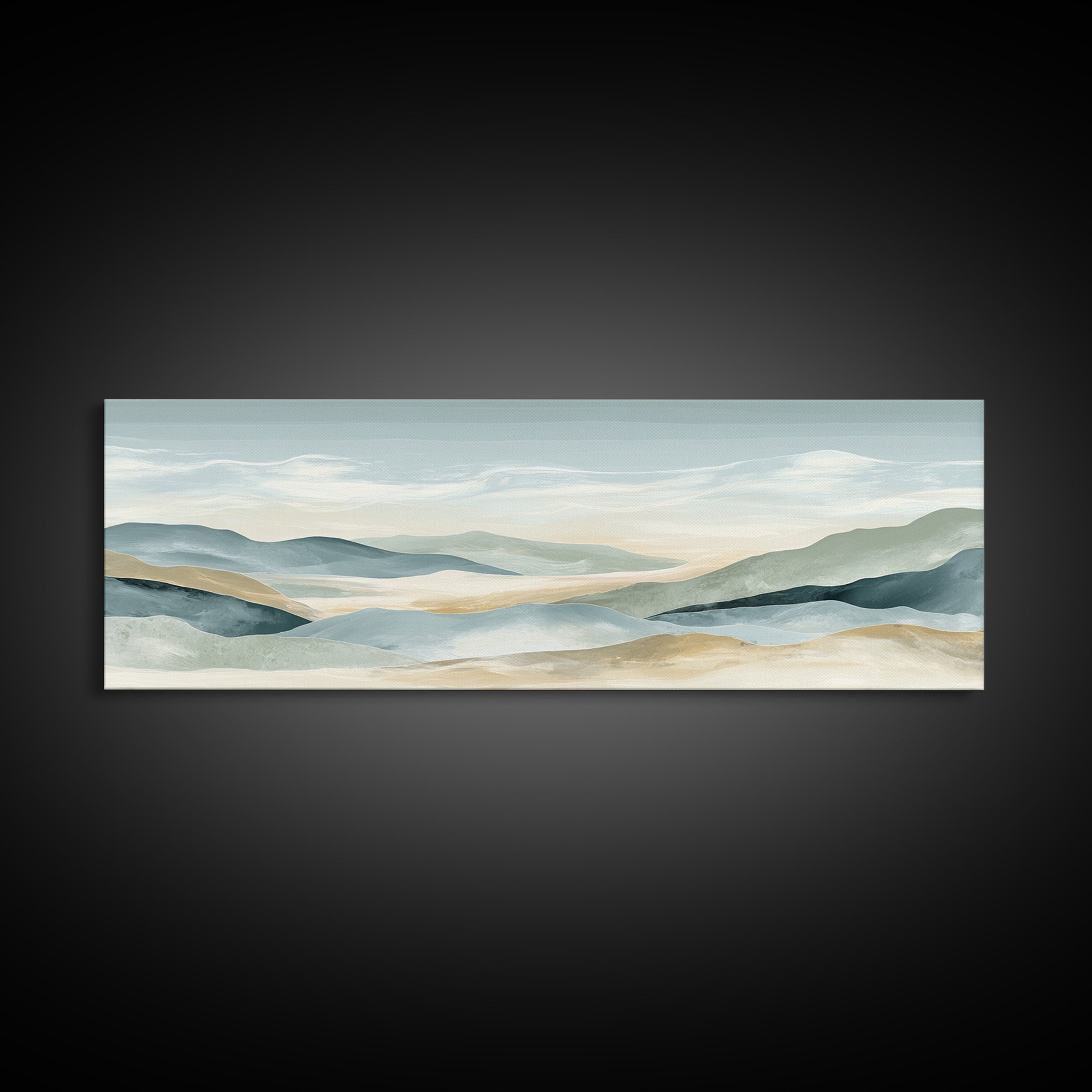 Soft Gradient Sunrise Framed Canvas Print, Dental Office Art, Neutral Decor, Office Decor, Fine Art, Calm, Wall Art, Poster, DOA-3x1-60