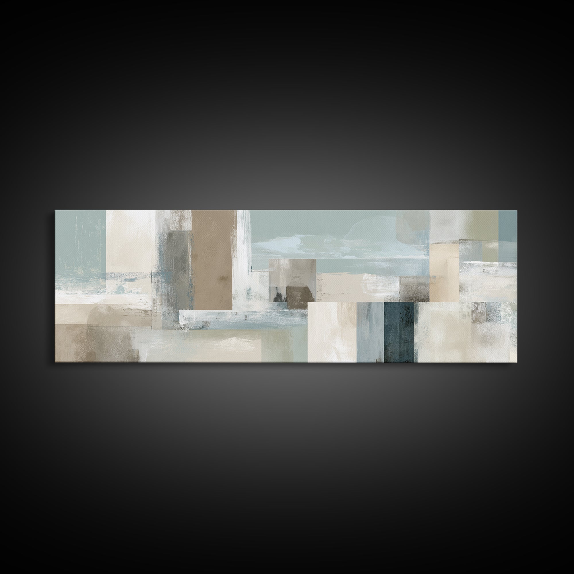 Clean Geometric Art Framed Canvas Print, Dental Office Art, Textured Painting, Office Decor, Calm, Room Decor Aesthetic, DOA-3x1-72