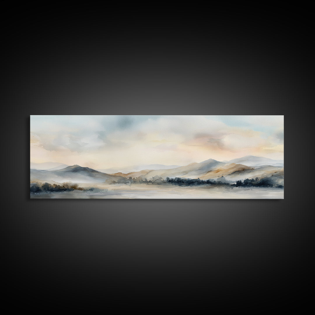 Soft Gradient Sunrise Framed Canvas Print, Dental Office Art, Contemporary Art, Office Decor, Fine Art, Calm, Dental Wall Art, DOA-3x1-84