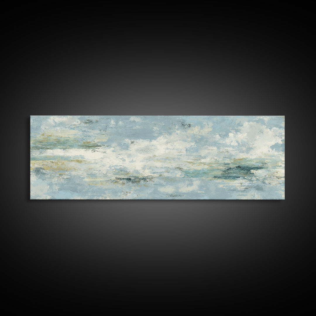 Calming Abstract Ocean Waves Framed Canvas Print, Dental Office Art, Dental Hygiene, Office Decor, Calm, Medical Office Art, DOA-3x1-89