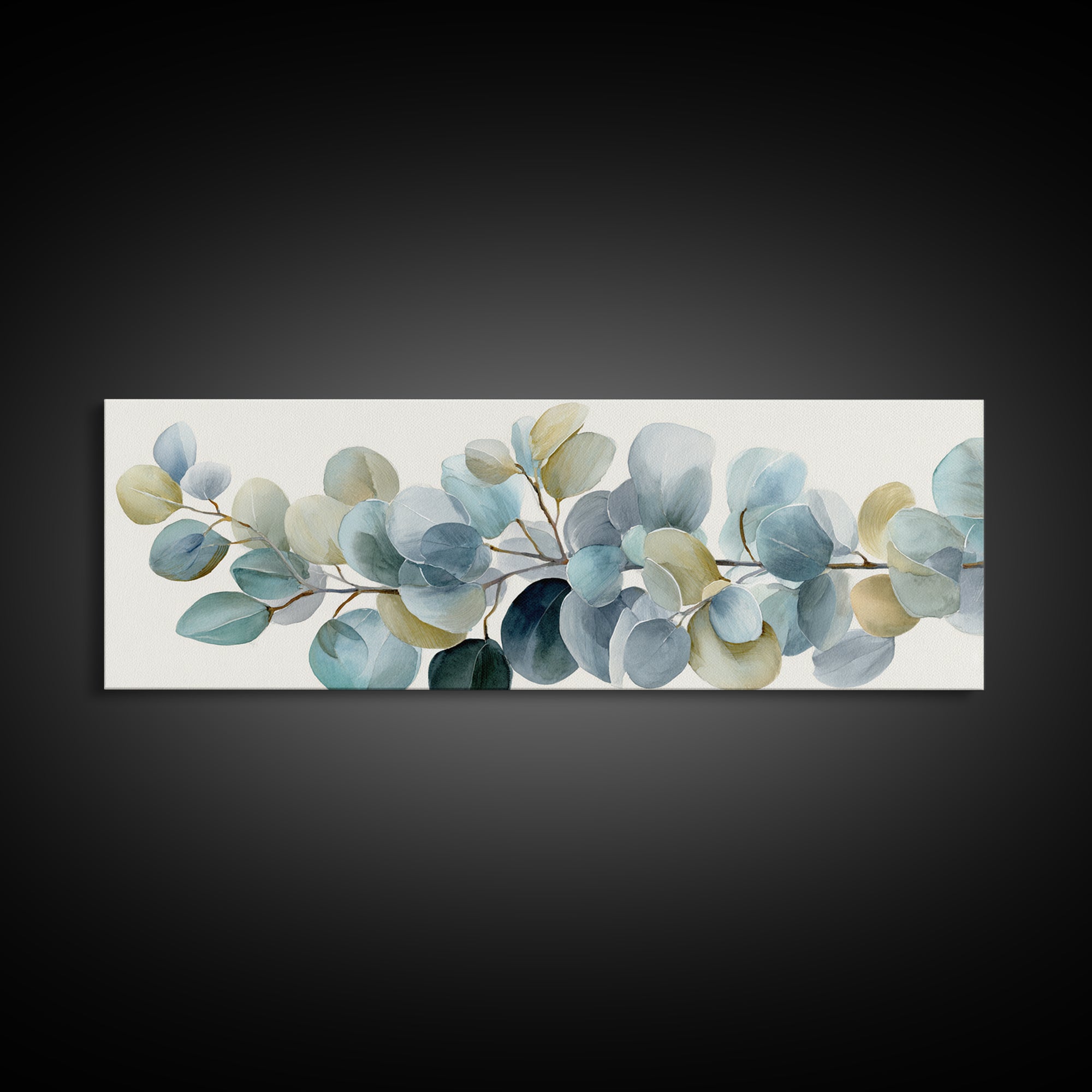 Soft Botanical Eucalyptus Print for Clean Atmosphere Canvas Print, Dental Office Art, Dental Decor, Office Decor, Calm, DOA-3x1-91