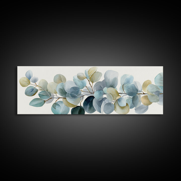Soft Botanical Eucalyptus Print for Clean Atmosphere Canvas Print, Dental Office Art, Dental Decor, Office Decor, Calm, DOA-3x1-91