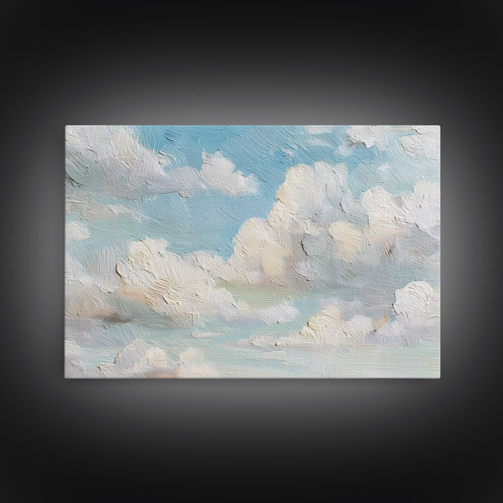 Peaceful Clouds over Open Meadow Framed Canvas Print, Dental Office Art, Wall Art, Office Decor, Calm, Dental Office Decor, DOA-3x2-13