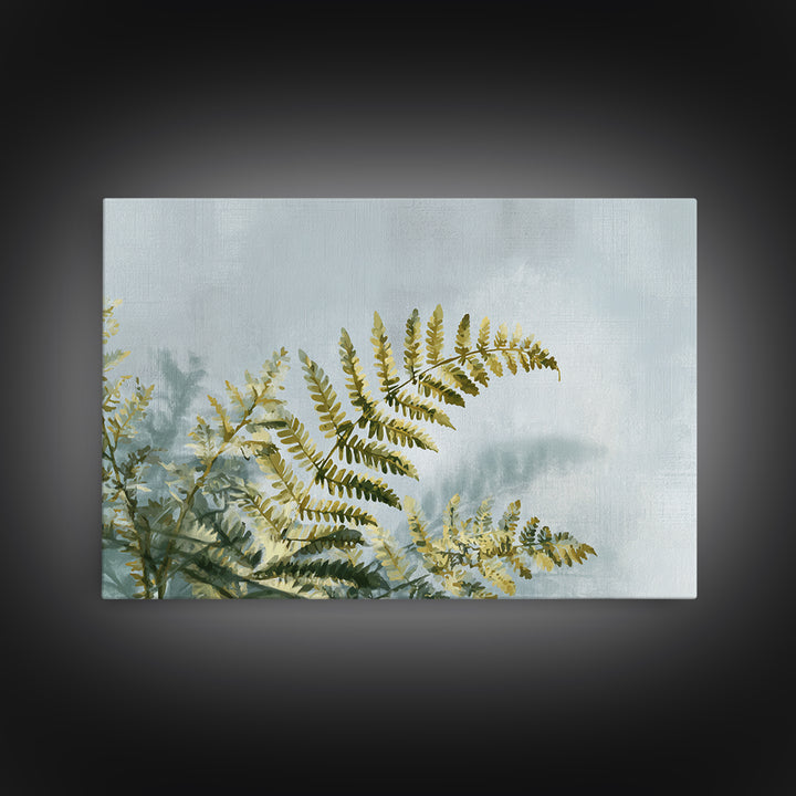 Botanical Fern Study Framed Canvas Print, Dental Office Art, Room Decor, Office Decor, Oil Painting, Calm, Minimalist Wall Art, DOA-3x2-23