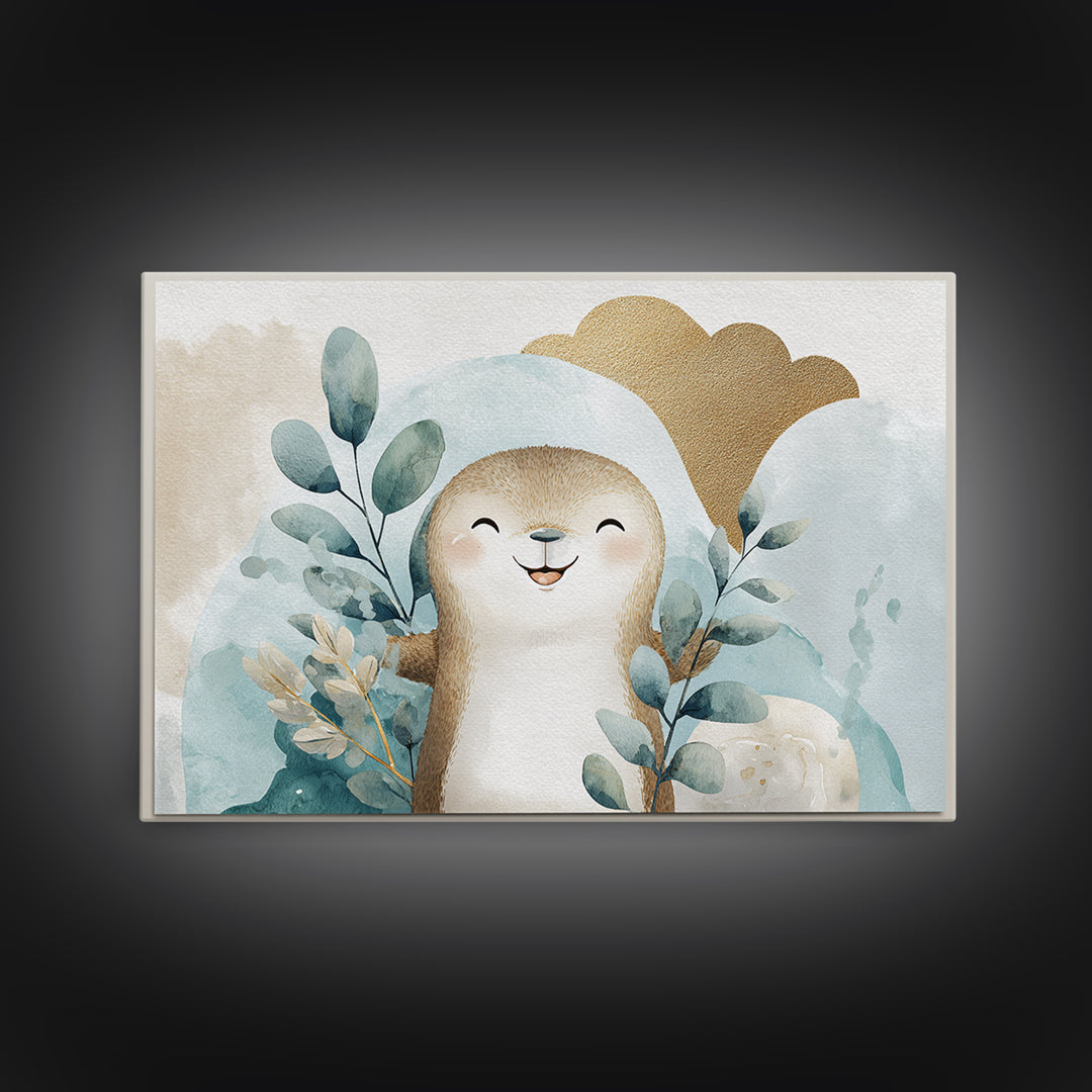 Cheerful Animal Dentist Themed Character Without Text Canvas Print, Dental Office Art, Digital Print, Office Decor, Calm, DOA-3x2-30