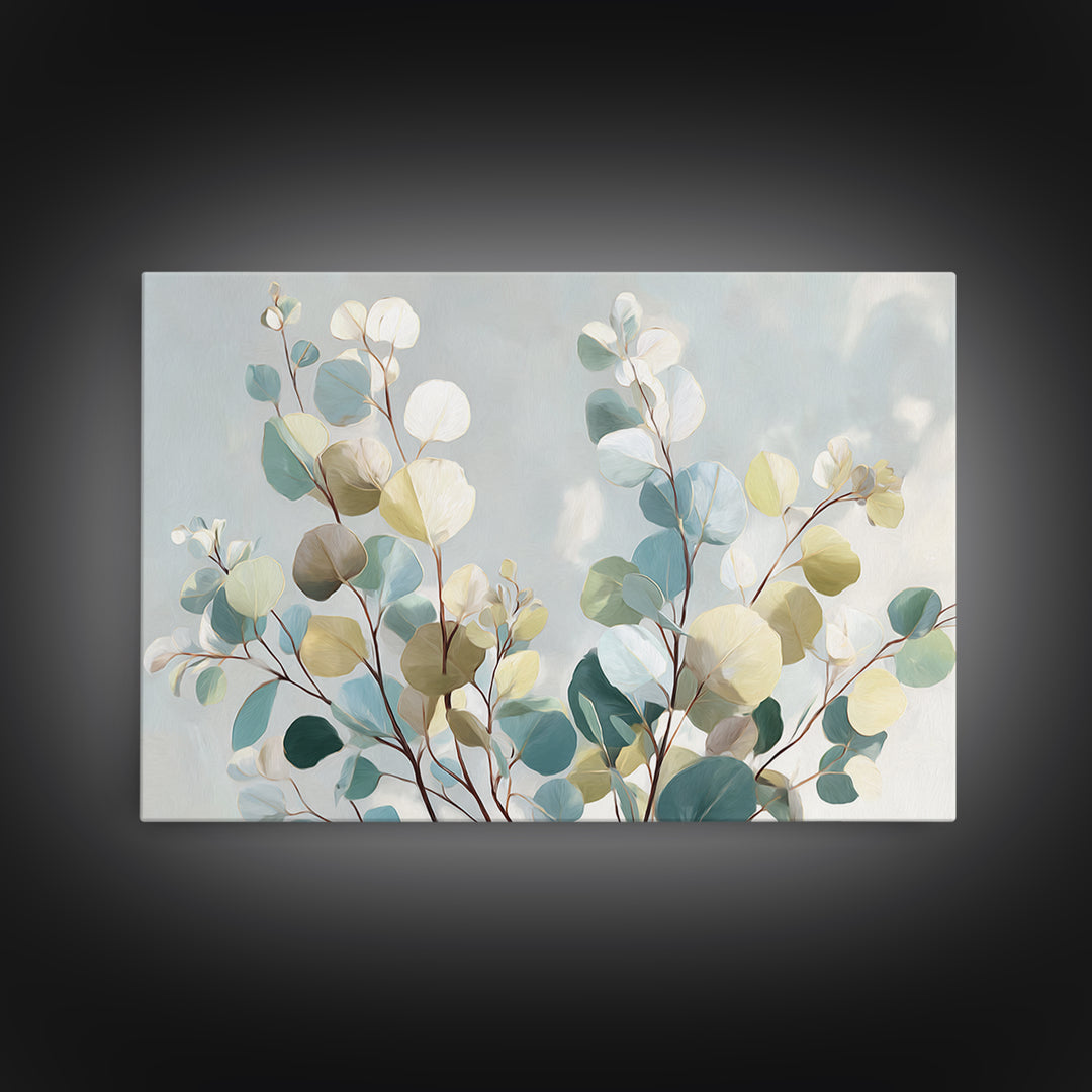 Soft Botanical Eucalyptus Print for Clean Atmosphere Canvas Print, Dental Office Art, Printable Wall Art, Office Decor, Calm, DOA-3x2-31
