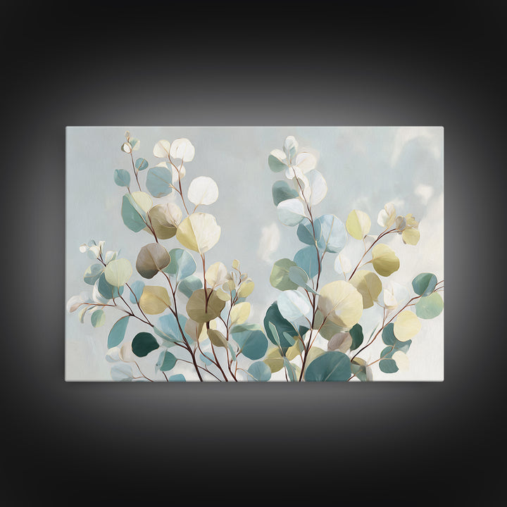 Soft Botanical Eucalyptus Print for Clean Atmosphere Canvas Print, Dental Office Art, Printable Wall Art, Office Decor, Calm, DOA-3x2-31