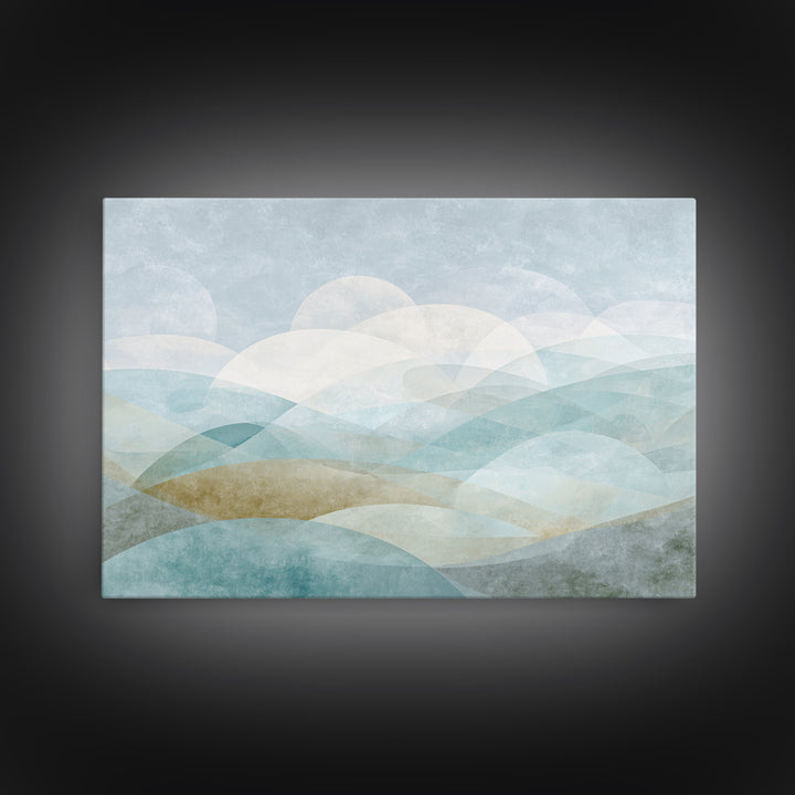 Clean Geometric Art Framed Canvas Print, Dental Office Art, Contemporary Art, Office Decor, Abstract Art, Calm, Dental Wall Art, DOA-3x2-36