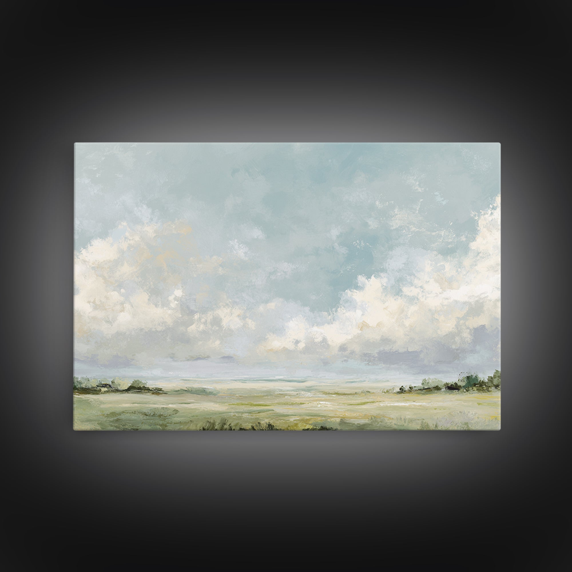 Peaceful Clouds over Open Meadow Canvas Print, Dental Office Art, Office Wall Art, Office Decor, Fine Art, Calm, Medical Decor, DOA-3x2-37