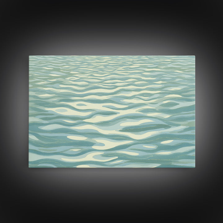 Abstract Water Ripple Pattern Framed Canvas Print, Dental Office Art, Unique Wall Art, Office Decor, Abstract Art, Calm, DOA-3x2-41