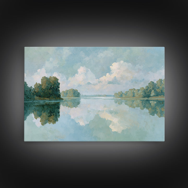 Sunlit Lake with Calming Reflections Canvas Print, Dental Office Art, Office Wall Art, Office Decor, Calm, Medical Decor, DOA-3x2-43