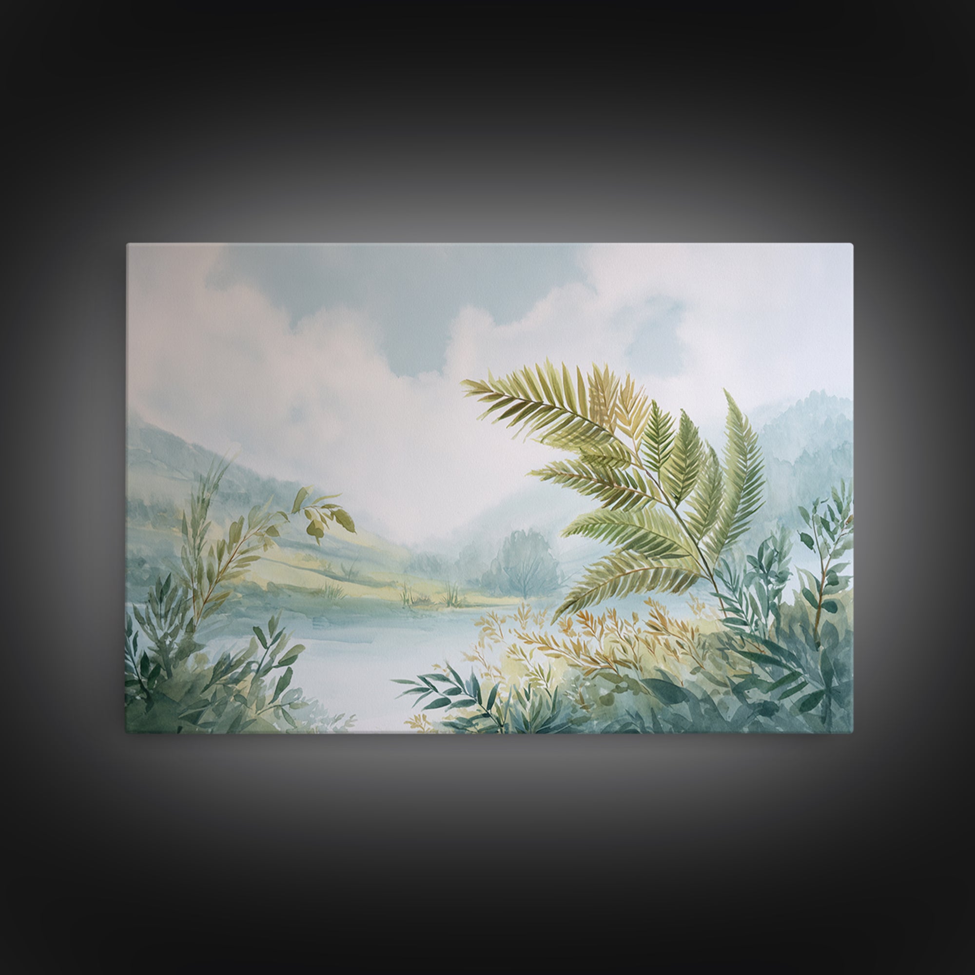 Botanical Fern Study Framed Canvas Print, Dental Office Art, Medical Decor, Office Decor, Fine Art, Calm, Home Decor, DOA-3x2-47