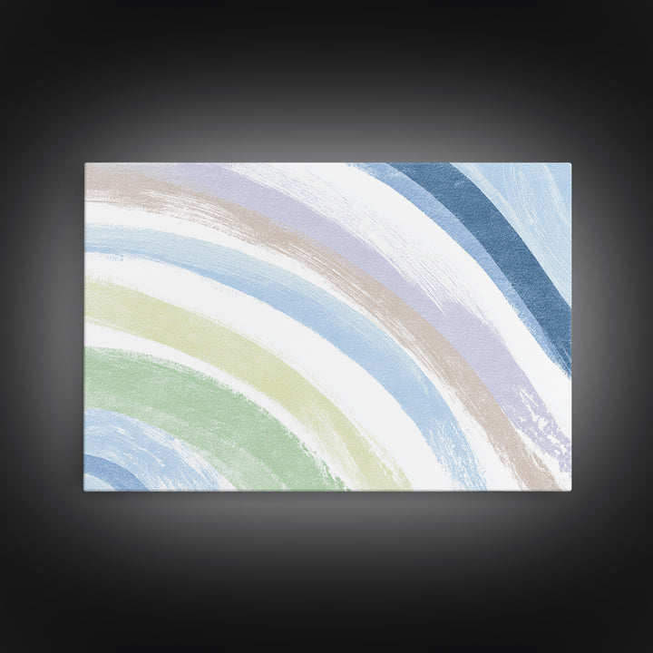 Simple Rainbow Pastel Shapes for Children Canvas Print, Dental Office Art, Room Decor Aesthetic, Office Decor, Fine Art, Calm, DOA-3x2-49
