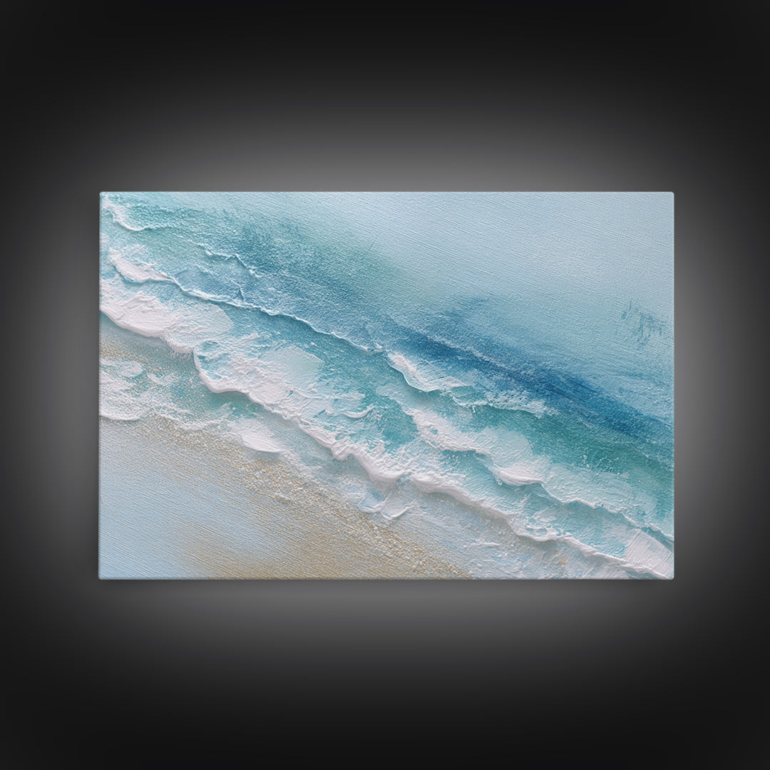 Calming Abstract Ocean Waves Framed Canvas Print, Dental Office Art, Office Decor, Oil Painting, Calm, Medical Art, DOA-3x2-5