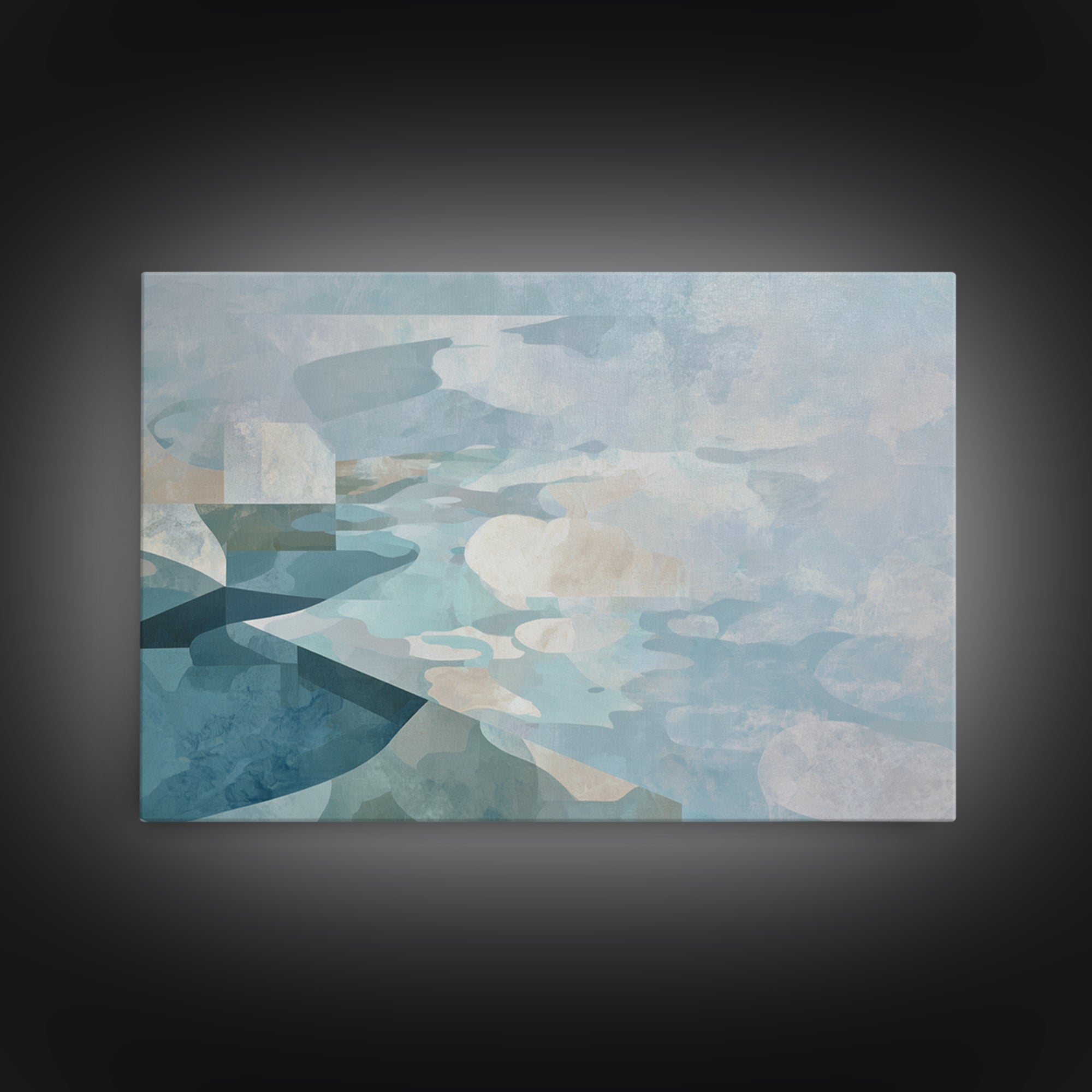 Clean Geometric Art Framed Canvas Print, Dental Office Art, Motivational Poster, Office Decor, Abstract Art, Calm, DOA-3x2-60