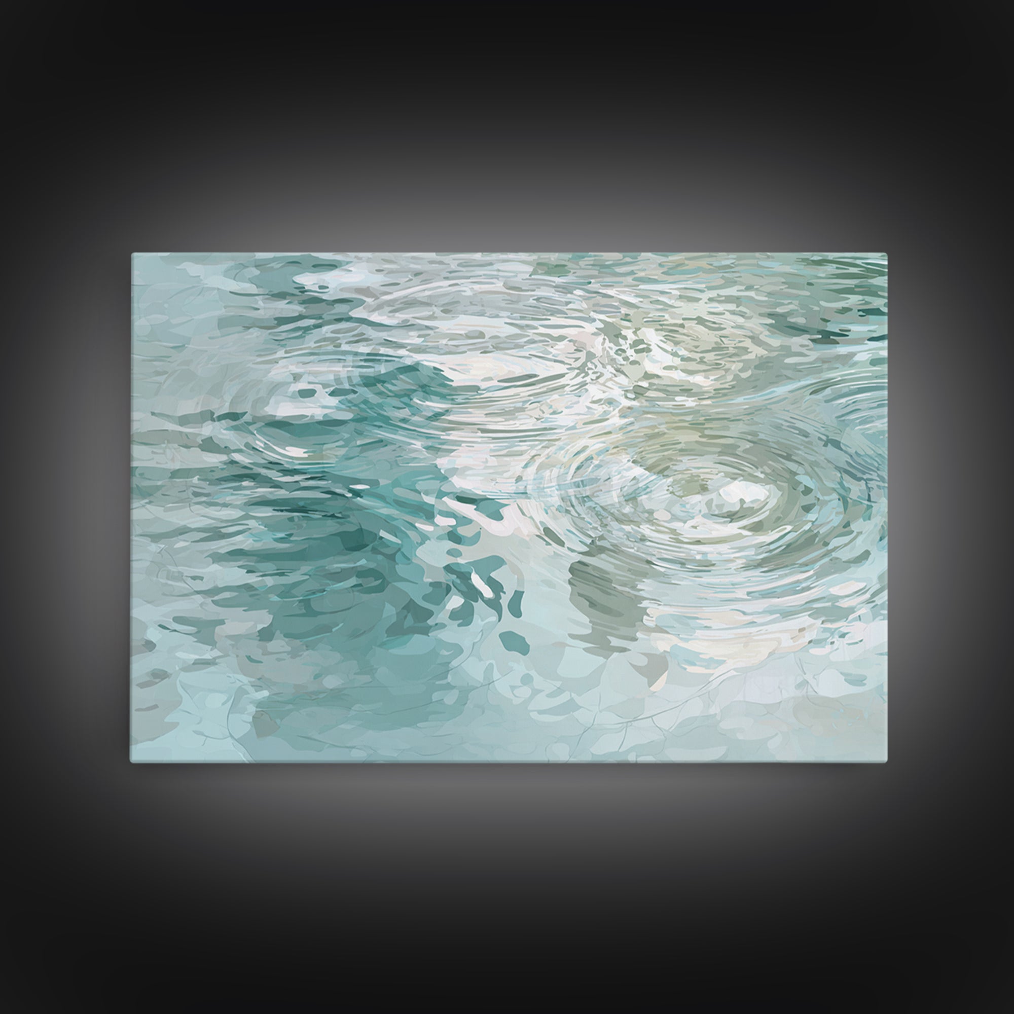 Abstract Water Ripple Pattern Framed Canvas Print, Dental Office Art, Unique Wall Art, Office Decor, Abstract Art, Calm, DOA-3x2-65