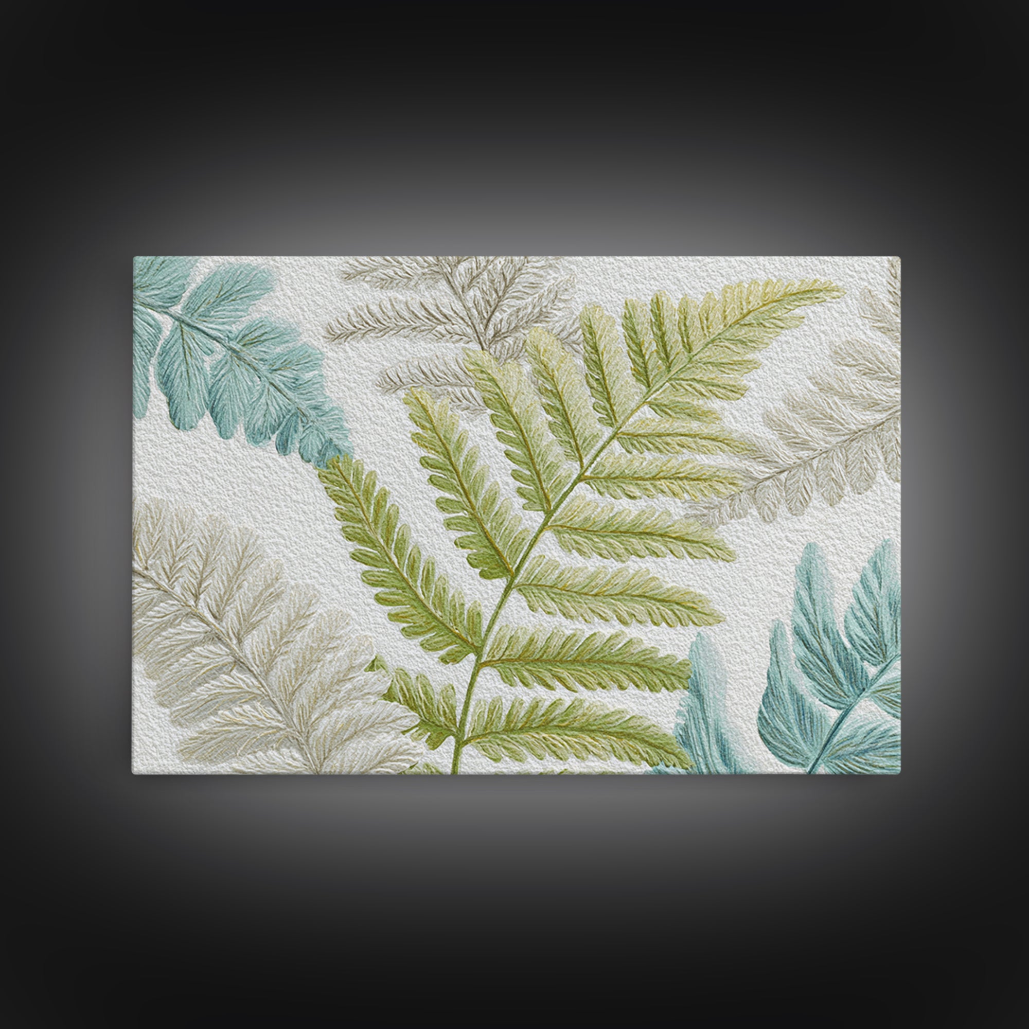 Botanical Fern Study Framed Canvas Print, Dental Office Art, Room Decor, Office Decor, Fine Art, Calm, Minimalist Wall Art, DOA-3x2-71