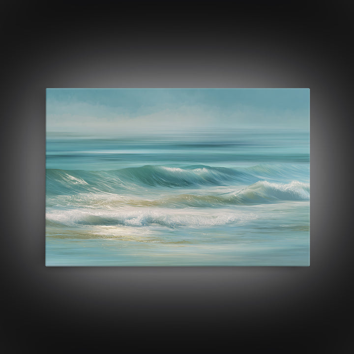 Calming Abstract Ocean Waves Framed Canvas Print, Dental Office Art, Dental Hygiene, Office Decor, Calm, Medical Office Art, DOA-3x2-77