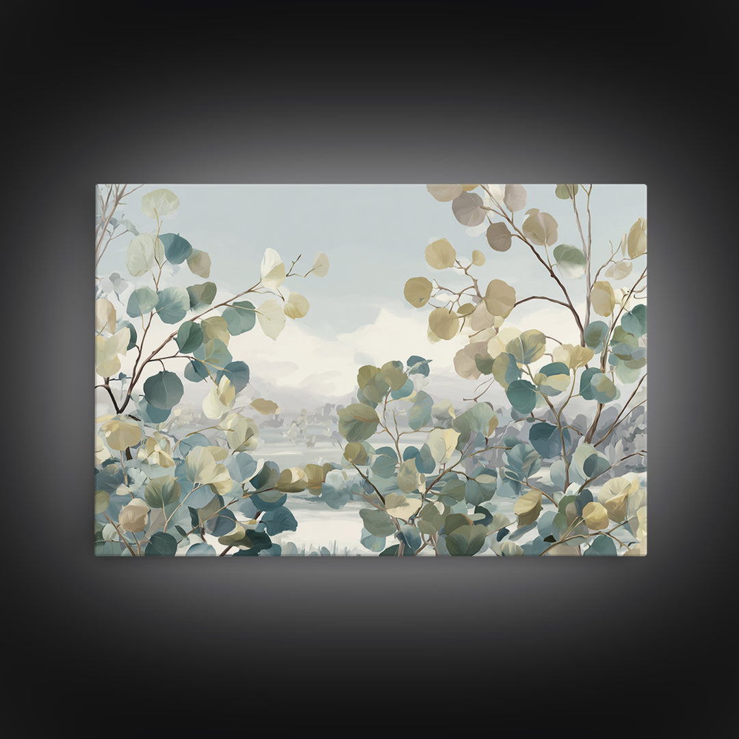 Soft Botanical Eucalyptus Print for Clean Atmosphere Canvas Print, Dental Office Art, Printable Wall Art, Office Decor, Calm, DOA-3x2-79