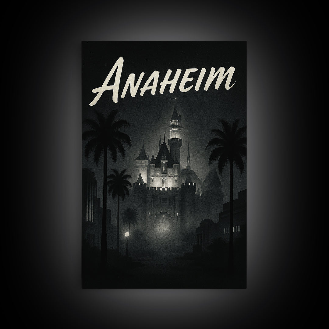 Anaheim Travel Poster, Canvas Print, Night Street Poster Art, Anaheim Wall Art, Travel Wall Decor, Modern Wall Decor, City Travel Prints