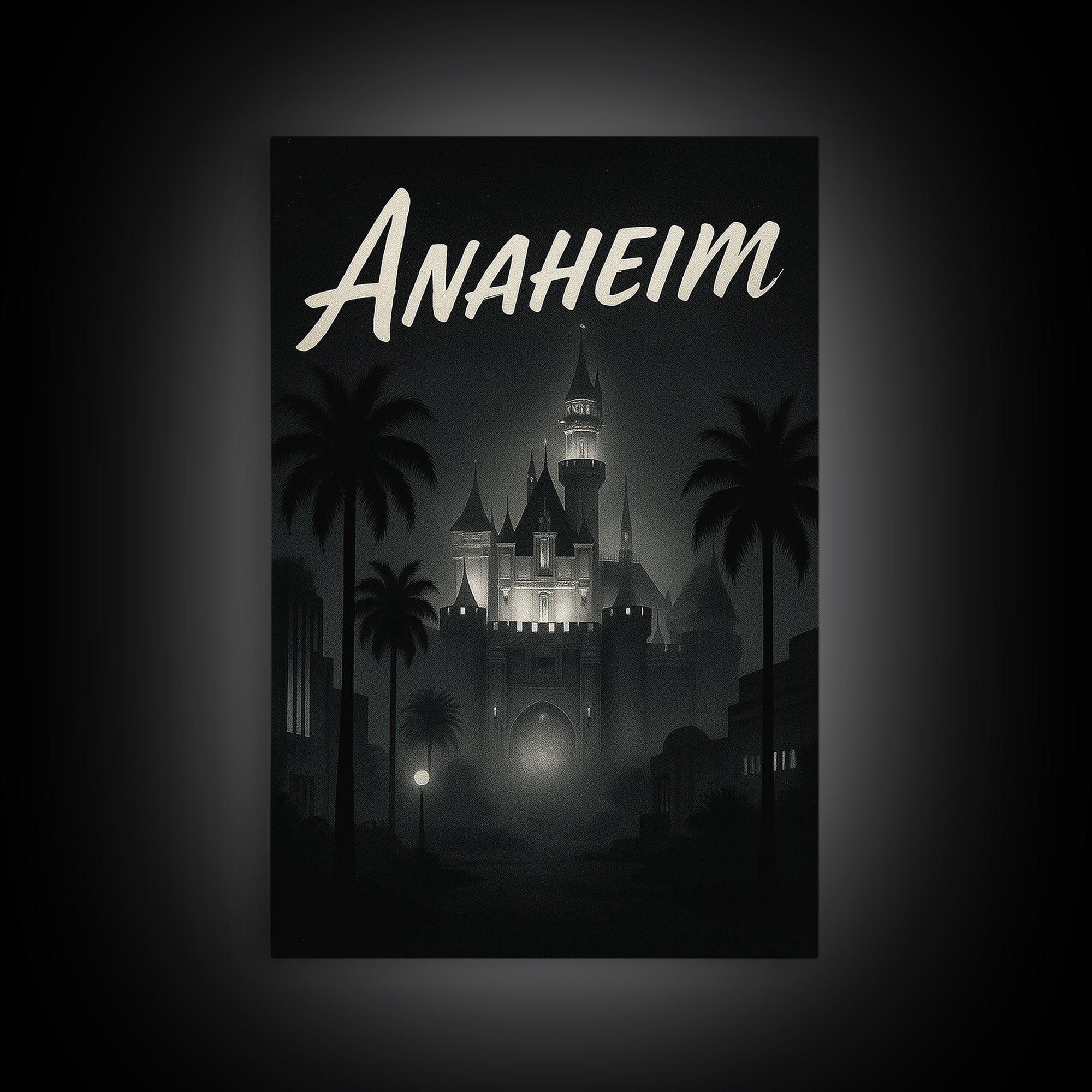 Anaheim Travel Poster, Canvas Print, Night Street Poster Art, Anaheim Wall Art, Travel Wall Decor, Modern Wall Decor, City Travel Prints