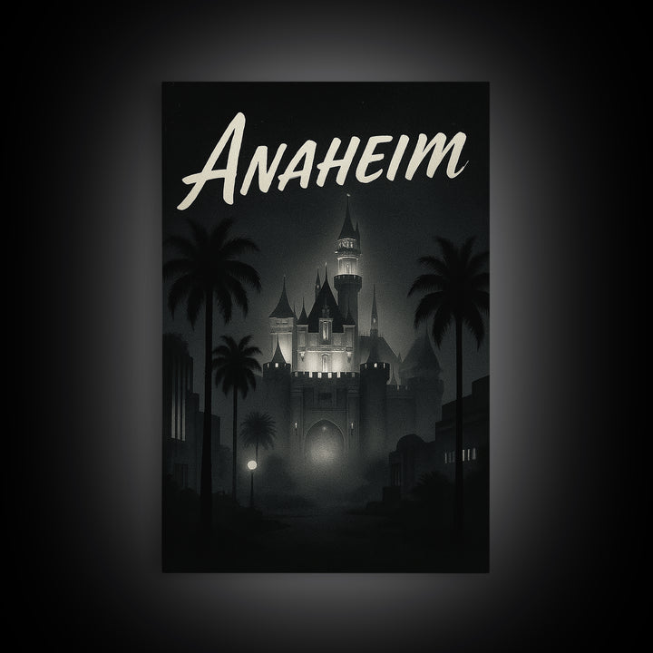 Anaheim Travel Poster, Canvas Print, Night Street Poster Art, Anaheim Wall Art, Travel Wall Decor, Modern Wall Decor, City Travel Prints