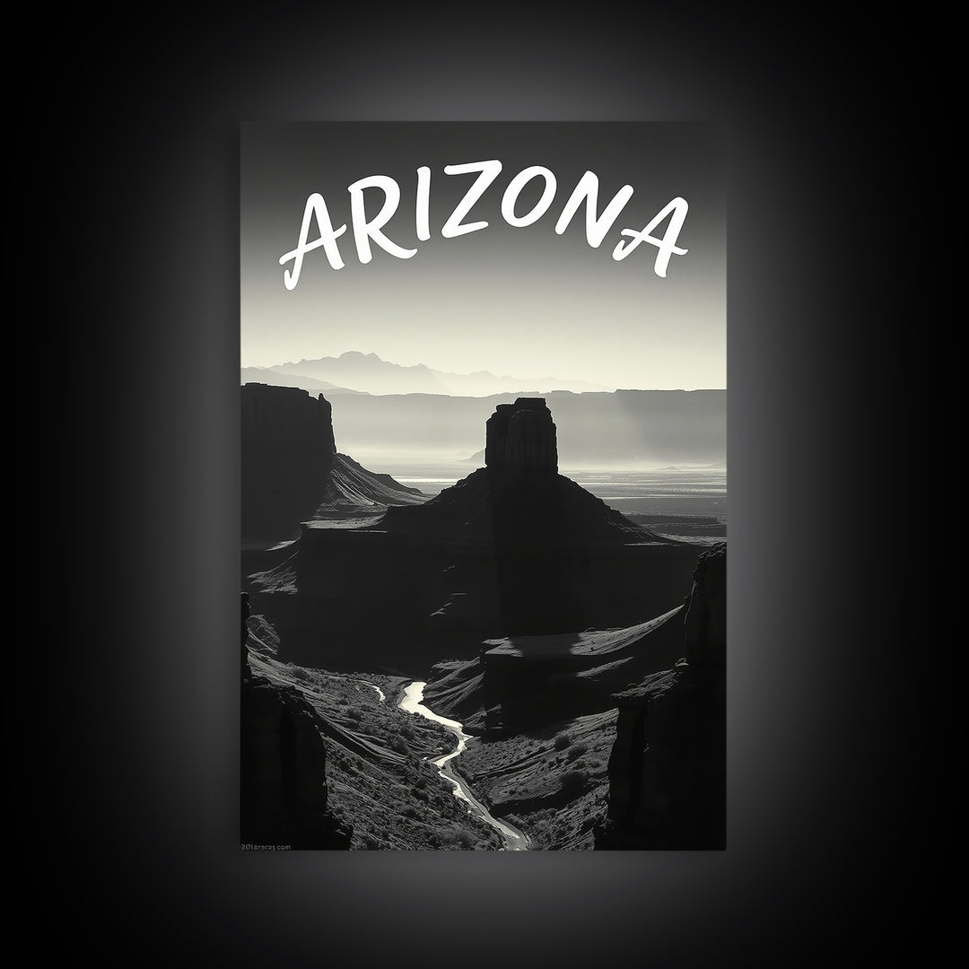 Arizona Travel Poster, Canvas Print, Night Street Poster Art, Arizona Wall Art, Travel Poster Set, Gift For Travelers, Vintage City Poster
