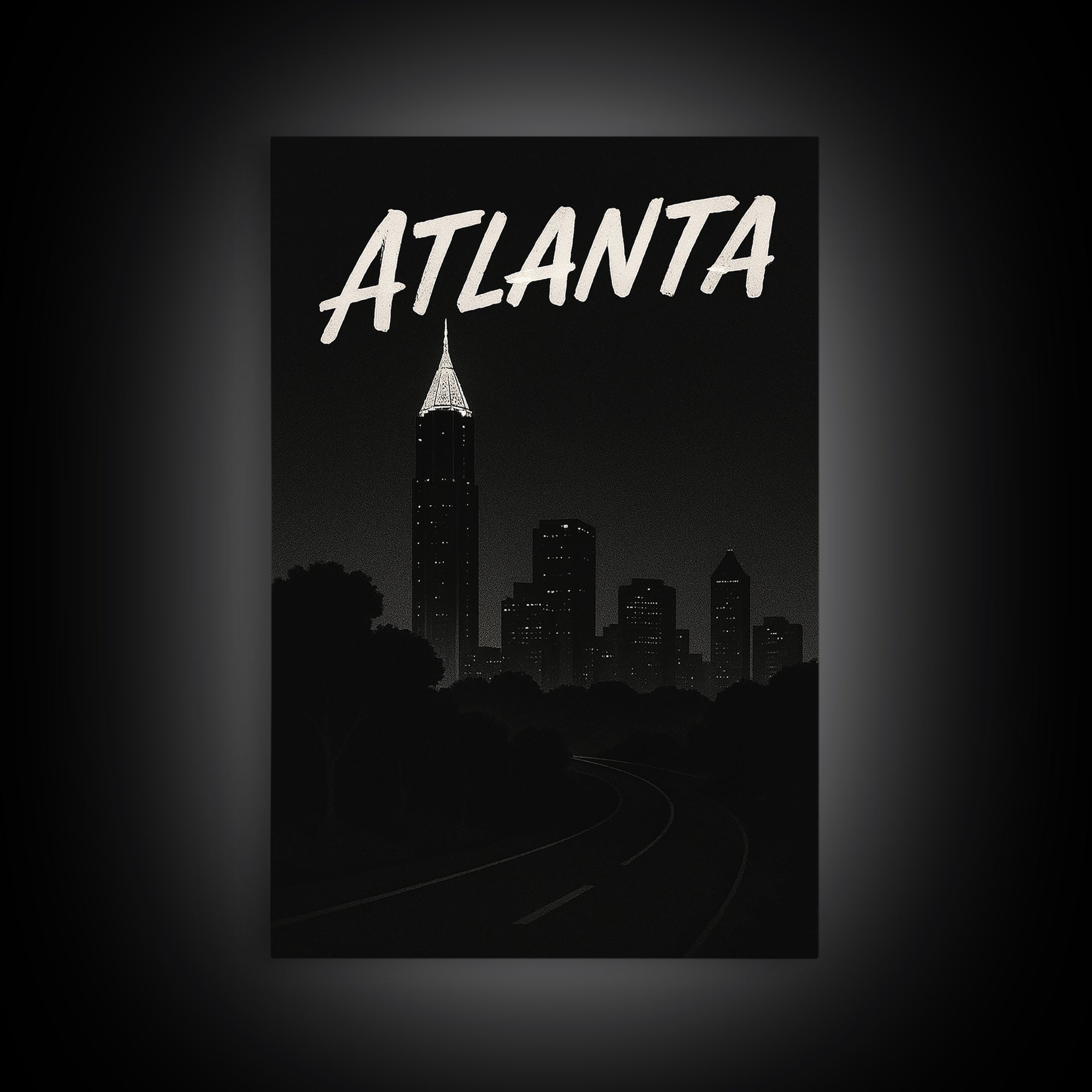 Atlanta Travel Poster, Canvas Print, Night Street Poster Art, Atlanta City Art, Travel Art Print, Travel Poster Set, Living Room Wall Art