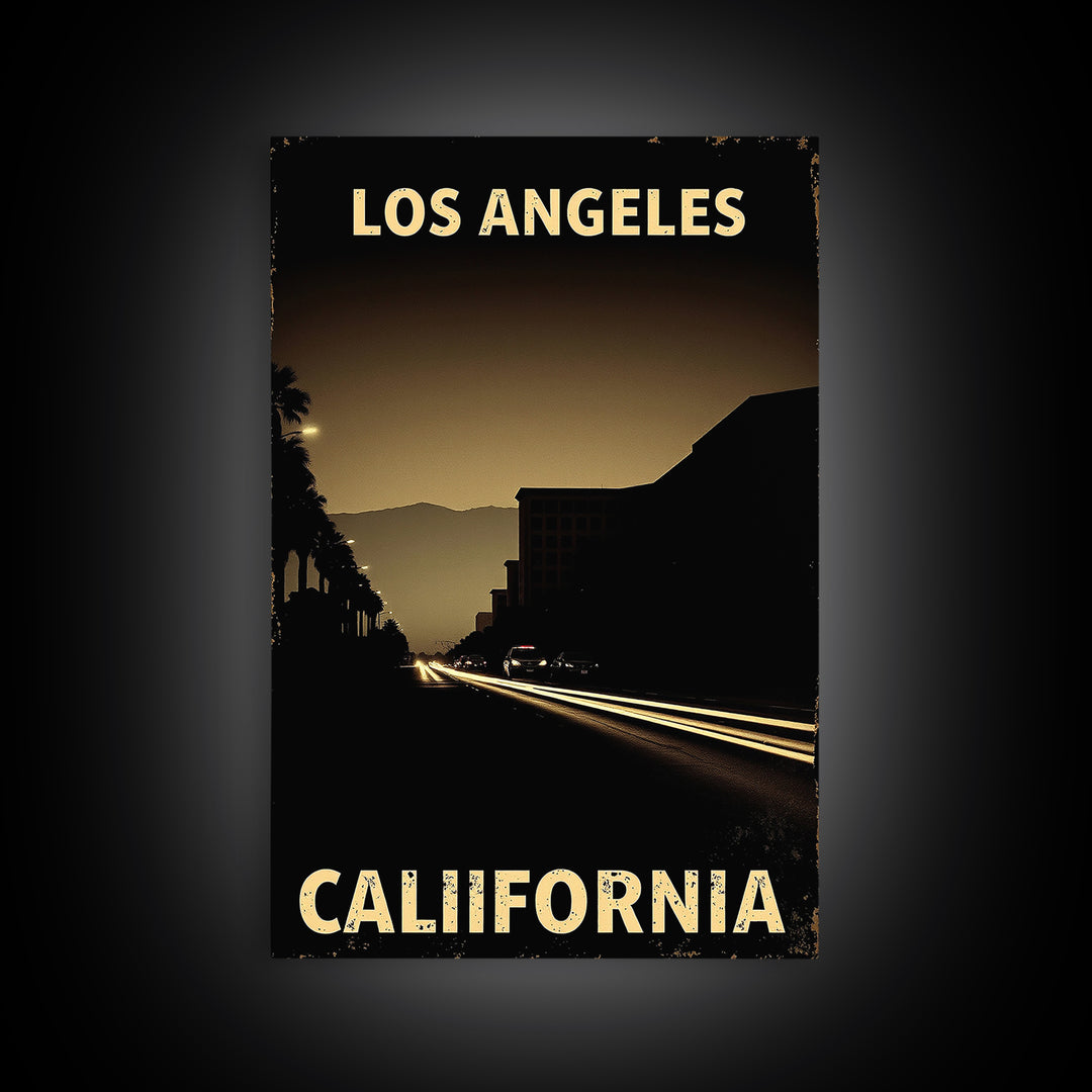 California Travel Poster, Canvas Print, Black And White Travel Art, California Poster Print, Travel Art Print, Retro Travel Print