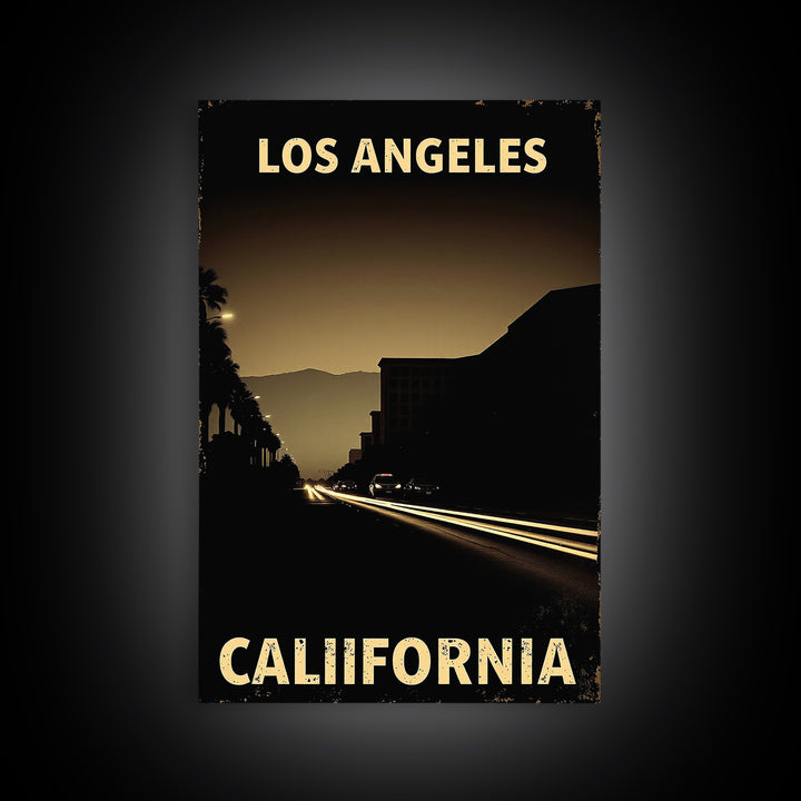 California Travel Poster, Canvas Print, Black And White Travel Art, California Poster Print, Travel Art Print, Retro Travel Print