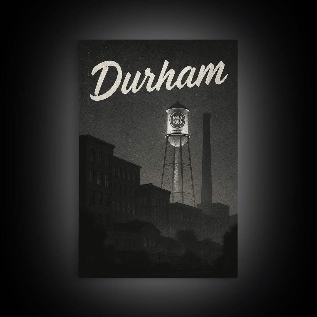 Durham Travel Poster, Canvas Print, Black And White Travel Art, Durham Poster Print, City Art Print, Living Room Wall Art, Poster Print