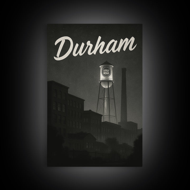 Durham Travel Poster, Canvas Print, Black And White Travel Art, Durham Poster Print, City Art Print, Living Room Wall Art, Poster Print