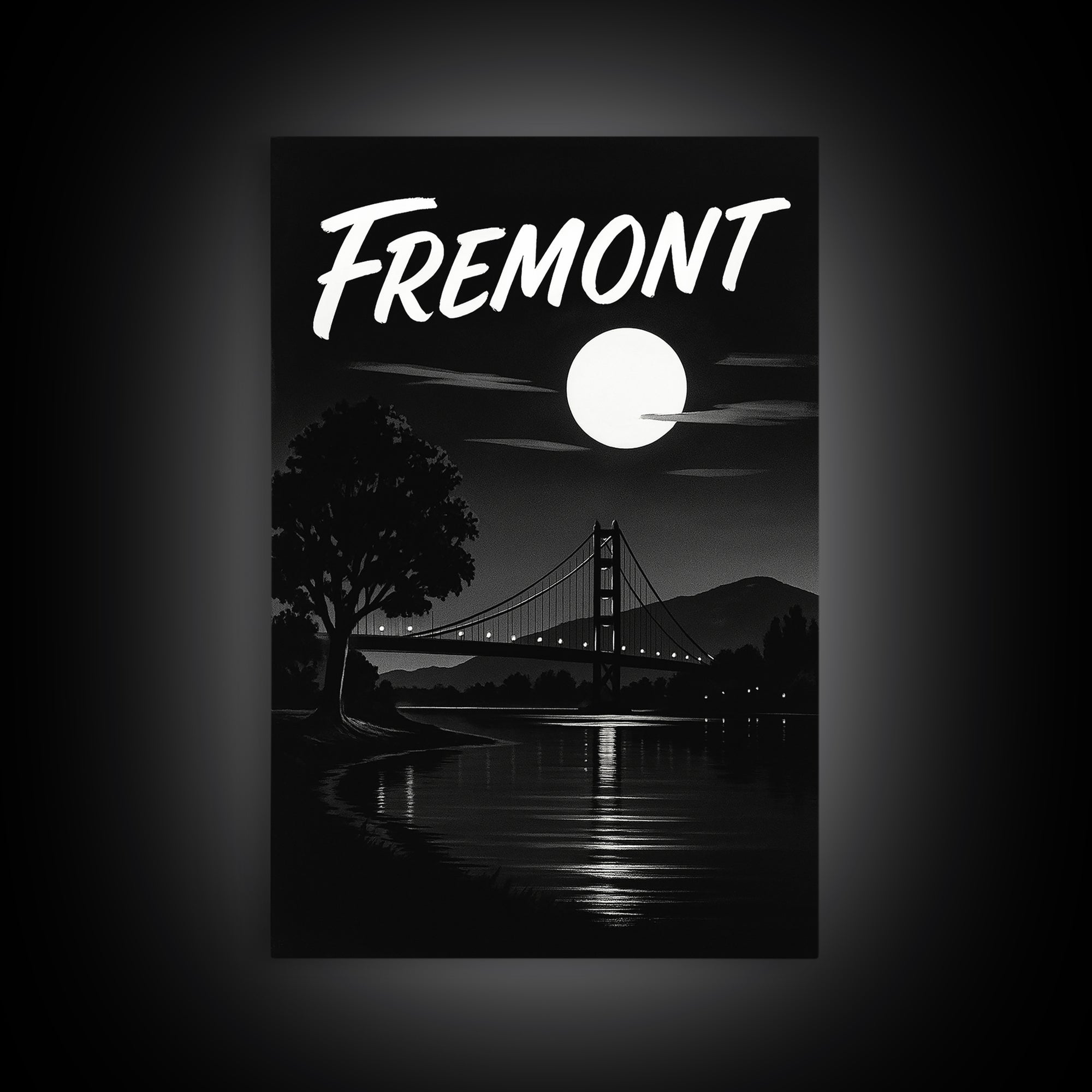 Fremont Travel Poster, Canvas Print, Black And White Travel Art, Fremont Wall Art, Gift For Travelers, City Art Print, Modern Wall Decor