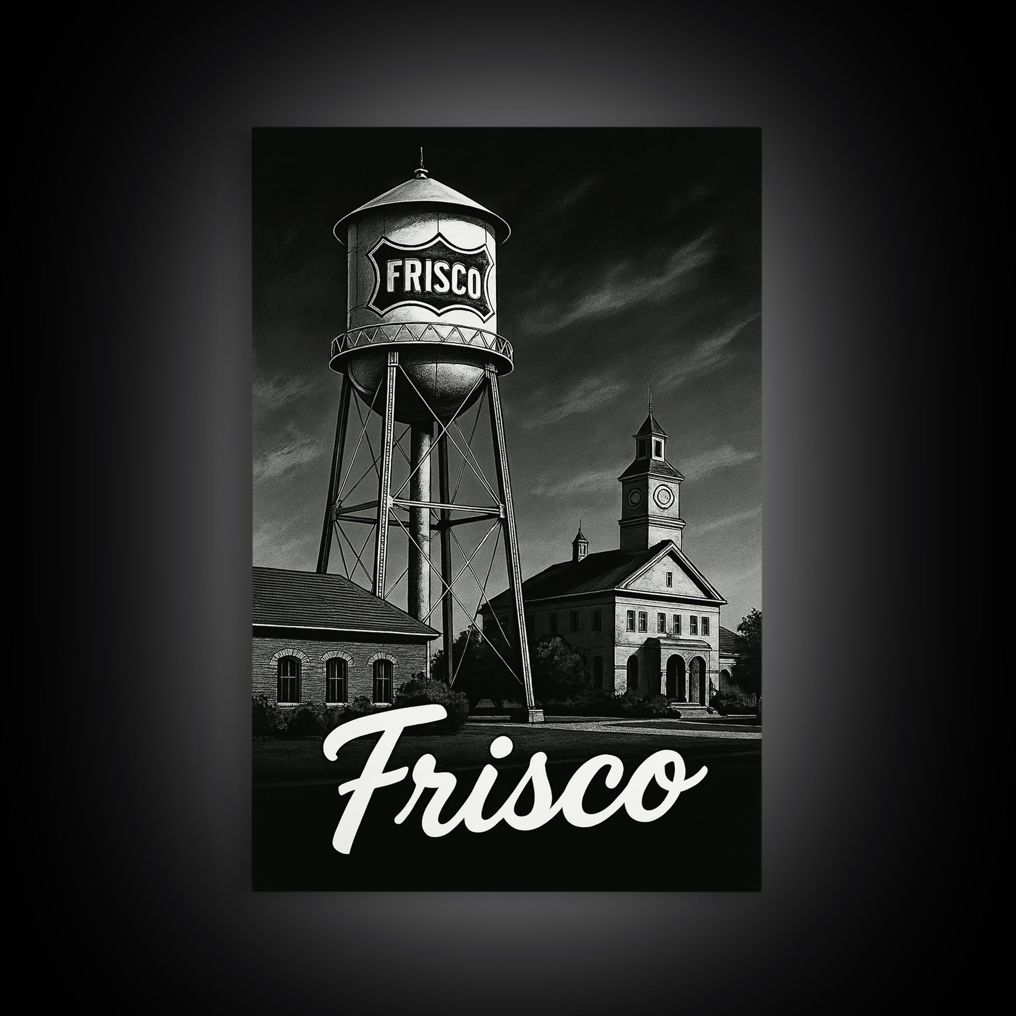 Frisco Travel Poster, Canvas Print, Night Street Poster Art, Frisco Art Print, Living Room Wall Art, Travel Poster Art, Eclectic Wall Decor