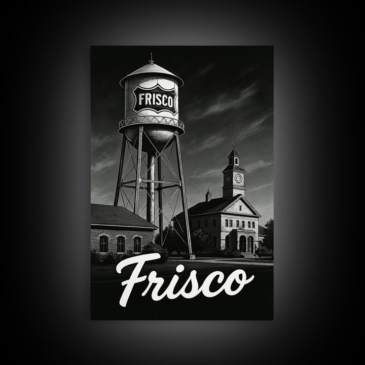 Frisco Travel Poster, Canvas Print, Night Street Poster Art, Frisco Art Print, Living Room Wall Art, Travel Poster Art, Eclectic Wall Decor