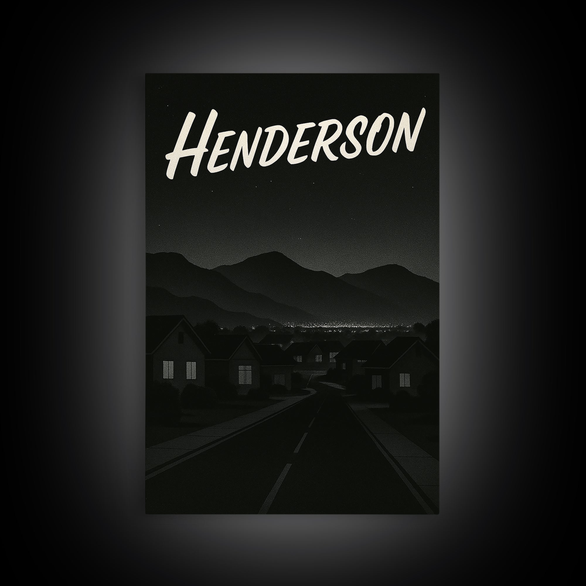 Henderson Nevada Travel Poster, Canvas Print, Black And White Travel Art, Henderson City Art, City Travel Prints, Watercolor Cityscape