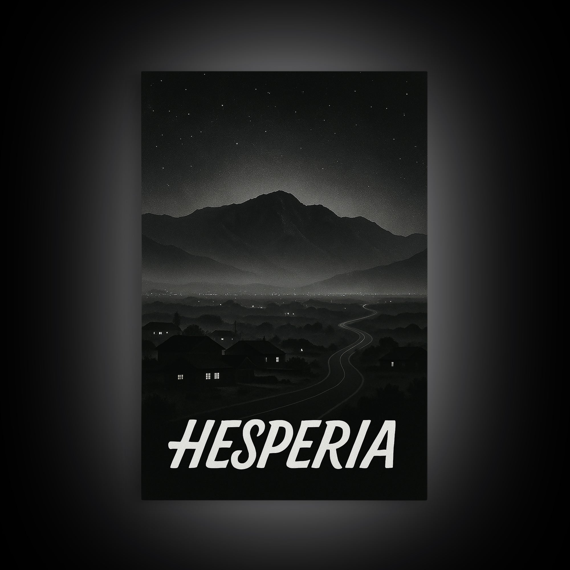 Hesperia California Travel Poster, Canvas Print, Vintage Noir Poster Art, Hesperia Art Print, Travel Art, Travel Wall Art, Wall Art