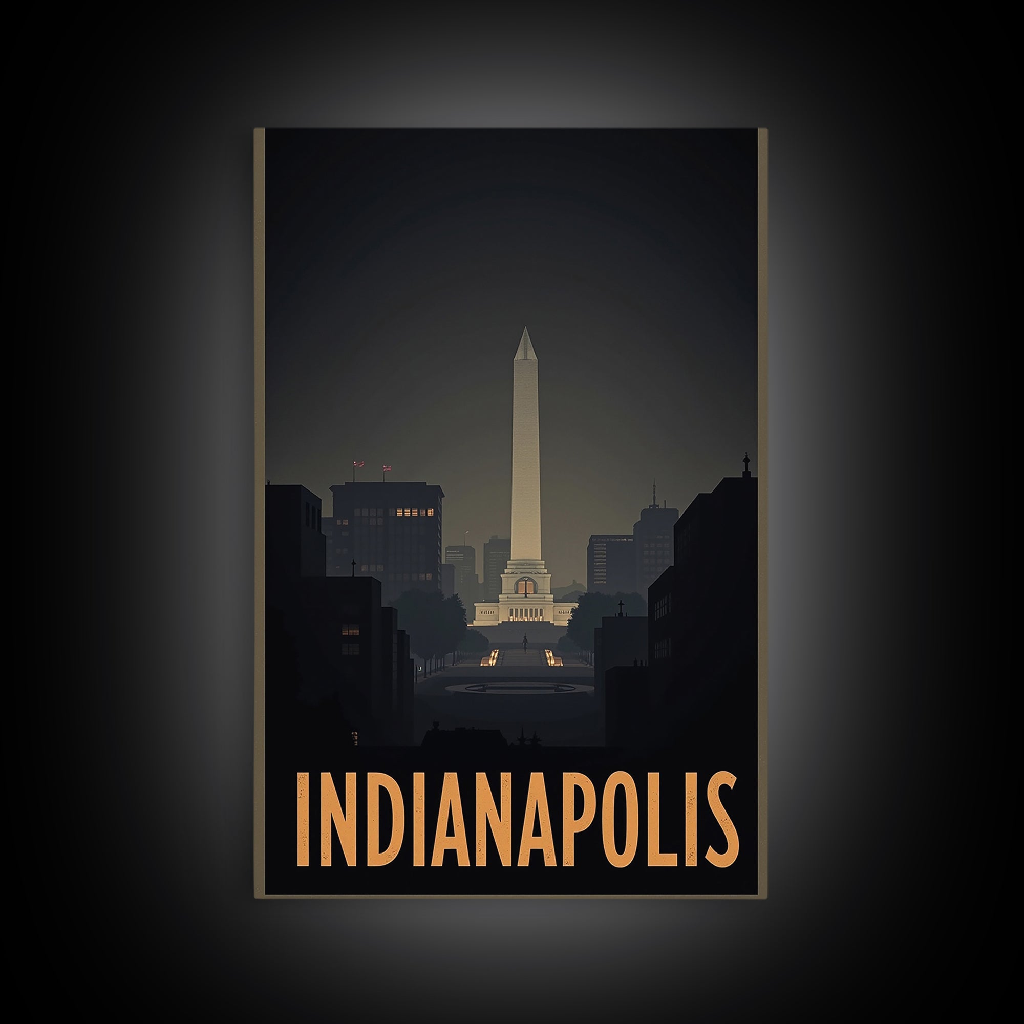 Indianapolis Indiana Travel Poster, Canvas Print, Black And White Travel Art, Indianapolis City Art, Vintage City Art, Travel Poster Set
