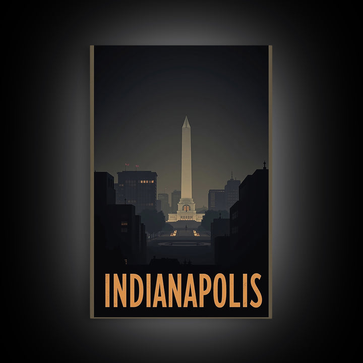 Indianapolis Indiana Travel Poster, Canvas Print, Black And White Travel Art, Indianapolis City Art, Vintage City Art, Travel Poster Set