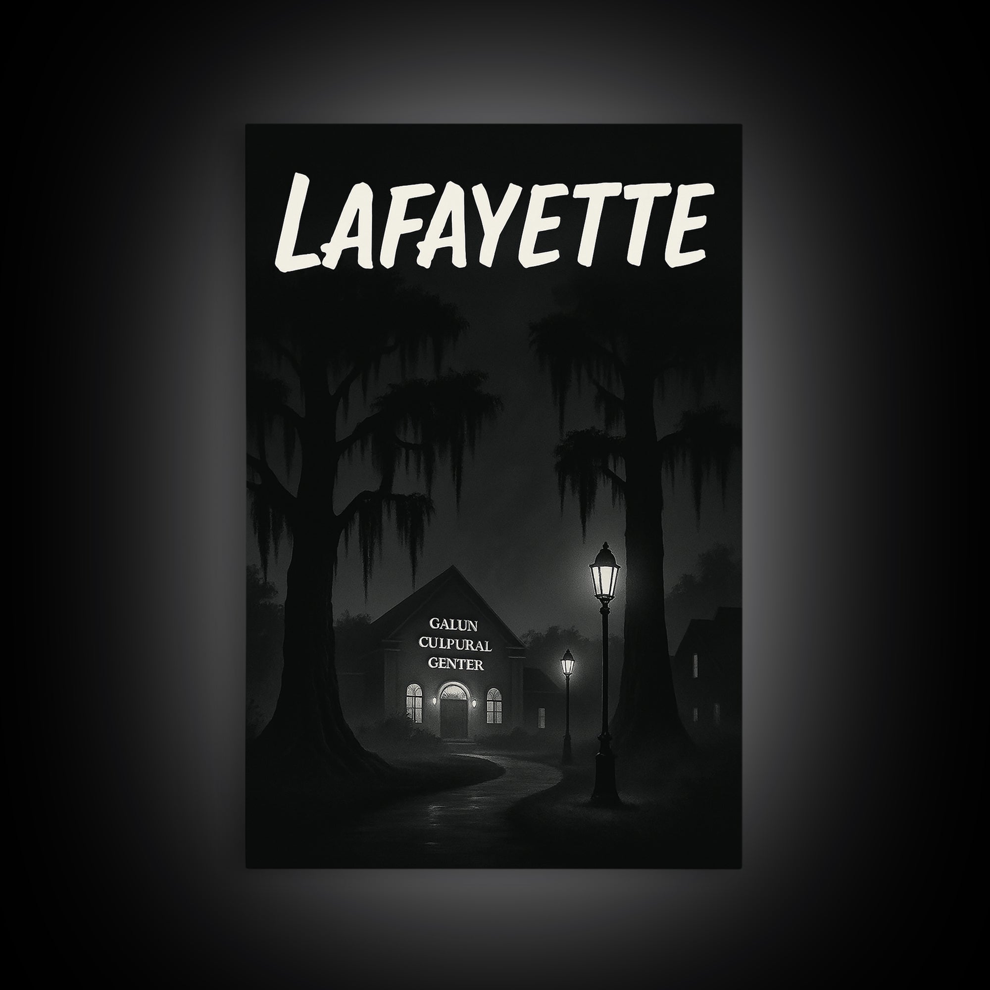 Lafayette Louisiana Travel Poster, Canvas Print, Night Street Poster Art, Lafayette City Art, Travel Poster Set, City Poster, Art Print