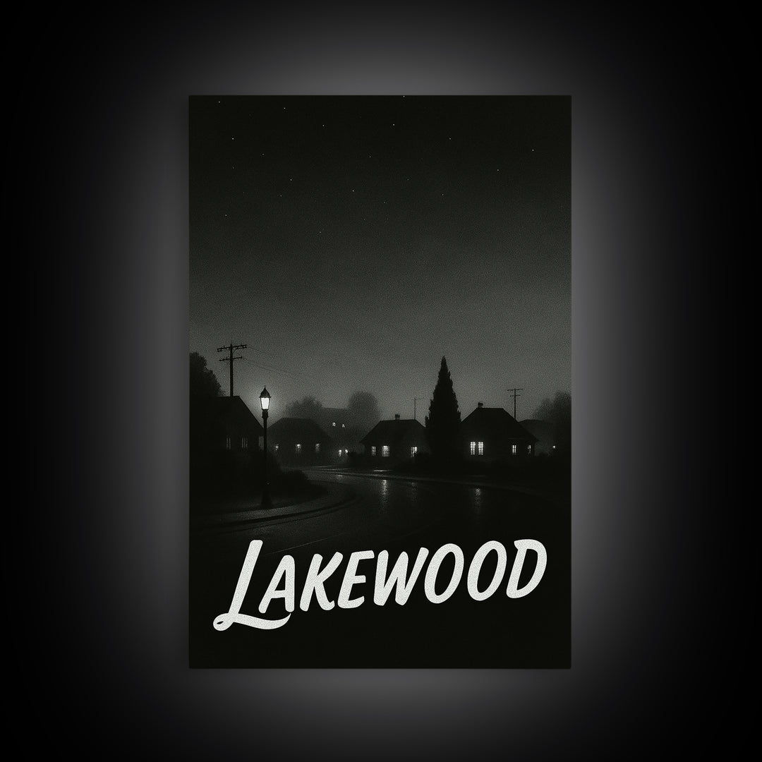 Lakewood Colorado Travel Poster, Canvas Print, Black And White Travel Art, Lakewood Art Print, Gift For Travelers, Travel Wall Art
