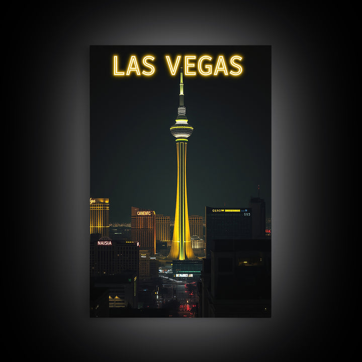 Las Vegas Travel Poster, Canvas Print, Night Street Poster Art, Las Vegas Art Print, Travel Art Print, City Travel Prints, Art Print