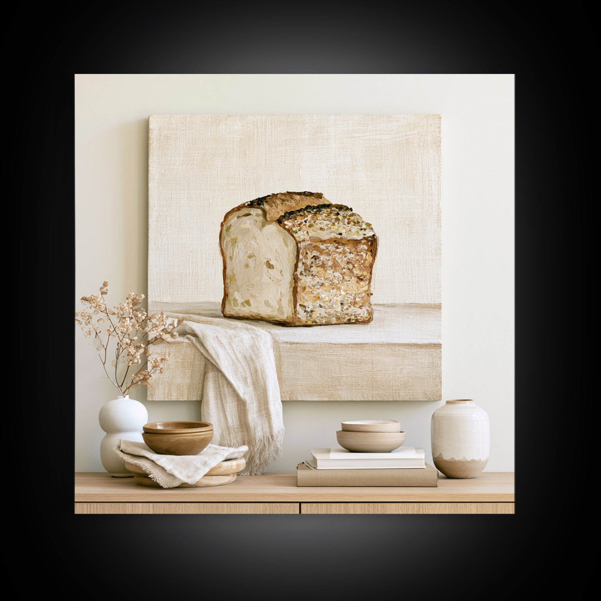 French Bistro Food Illustration Without Text Canvas Print, Dining Room Art, Abstract Wall Art, Dining Room Decor, Dining, DRA-1x1-10