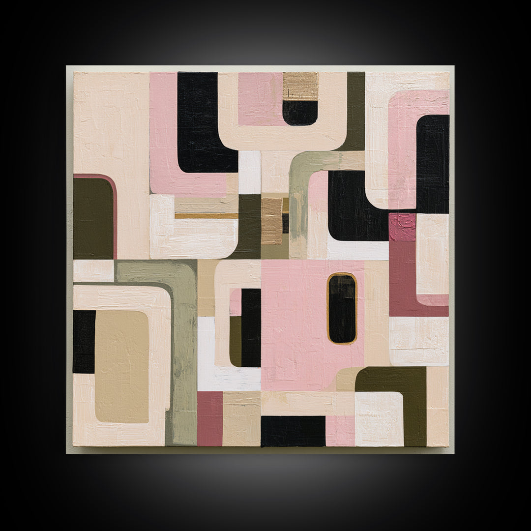 Abstract Composition in Appetite Friendly Warm Tones Canvas Print, Dining Room Art, Modern Wall Art, Dining Room Decor, Dining, DRA-1x1-52