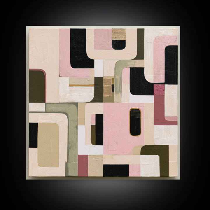 Abstract Composition in Appetite Friendly Warm Tones Canvas Print, Dining Room Art, Modern Wall Art, Dining Room Decor, Dining, DRA-1x1-52