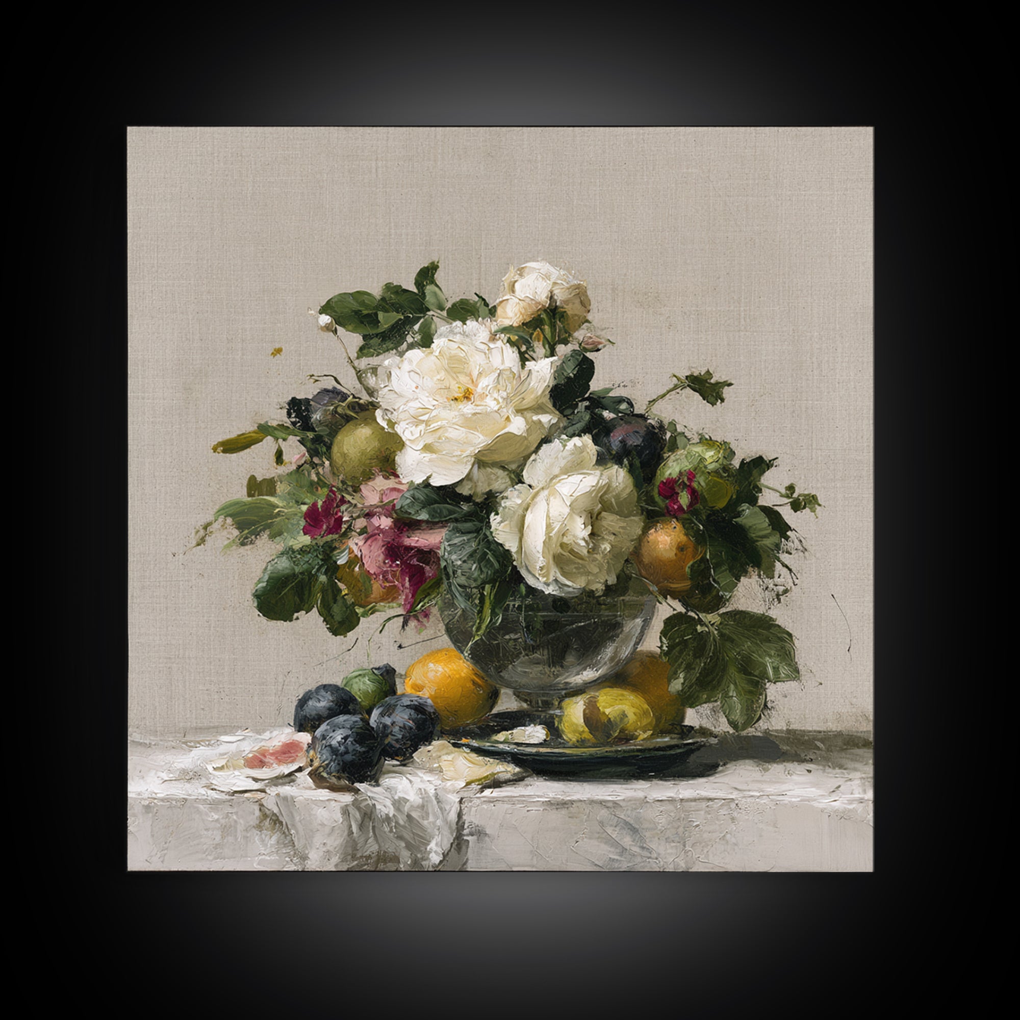 Classic Dutch Feast Arrangement Canvas Print, Dining Room Art, Fine Art Print, Dining Room Decor, Fine Art, Dining, Fall Decor, DRA-1x1-91