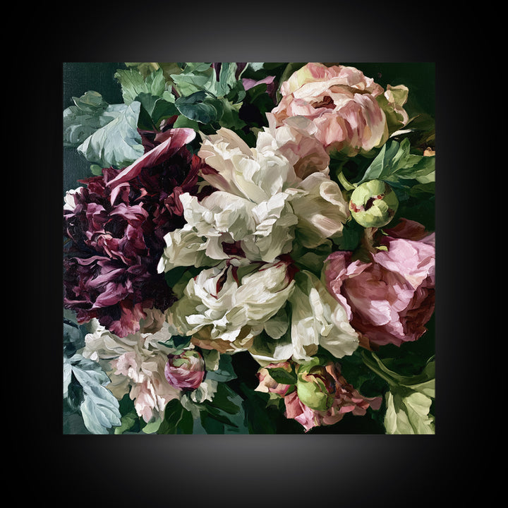Large Floral Centerpiece Canvas Print, Dining Room Art, Wall Decor, Dining Room Decor, Fine Art, Dining, Contemporary Art, DRA-1x1-98