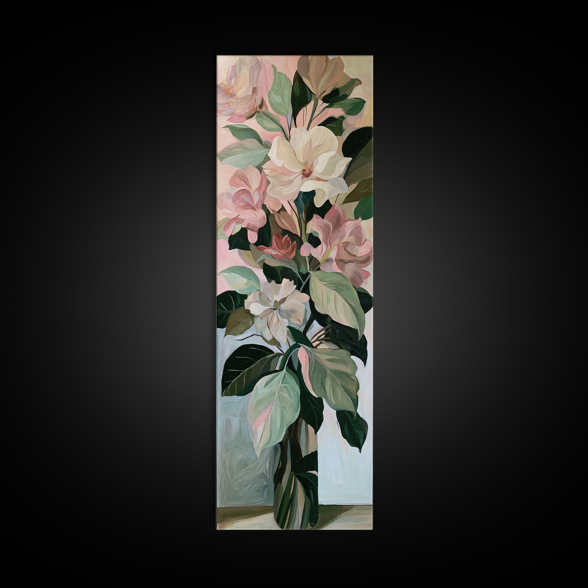 Large Expressive Flower Vase Canvas Print, Dining Room Art, Trendy Wall Art, Dining Room Decor, Watercolor Art, Dining, DRA-1x3-12