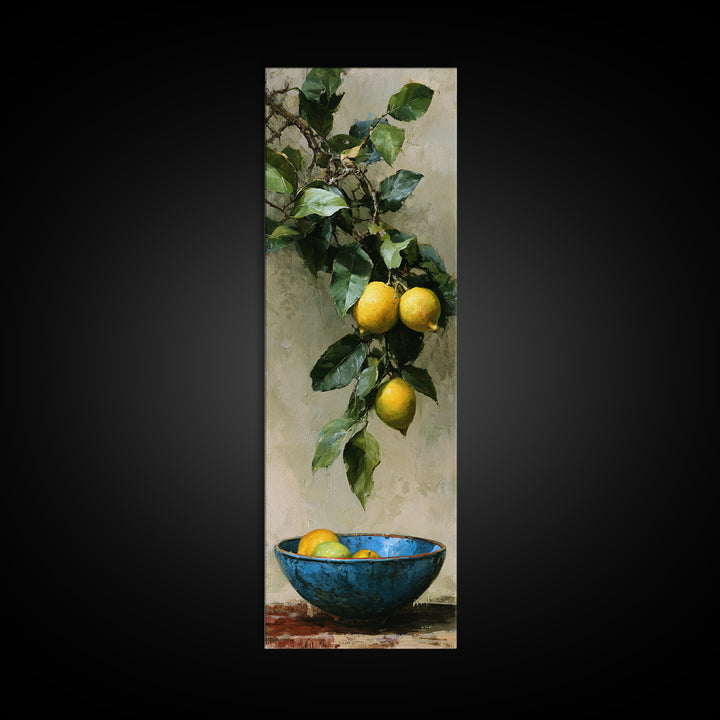 Italian Lemon Branch Canvas Print, Dining Room Art, Modern Decor, Dining Room Decor, Fine Art, Dining, Home Decor, Fall Decor, DRA-1x3-17