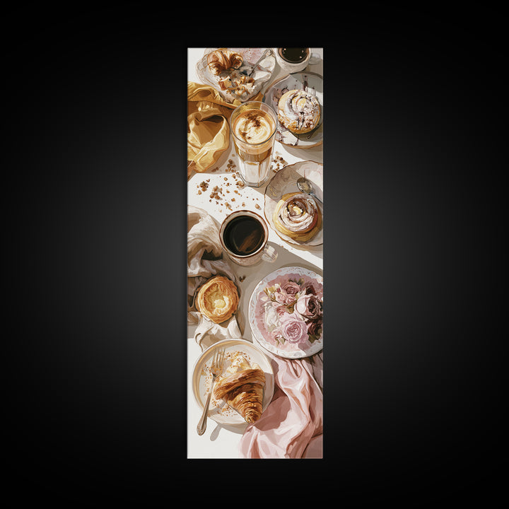 Coffee and Pastry Scene for Breakfast Nook Canvas Print, Dining Room Art, Modern Wall Art, Dining Room Decor, Fine Art, Dining, DRA-1x3-26